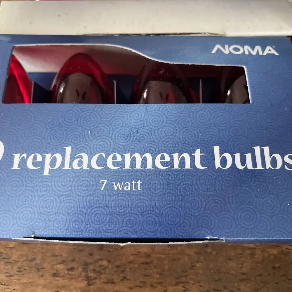 Vintage NOMA Christmas C9 Replacement Bulbs Multicolor 4 Packs 7 Watt Holiday